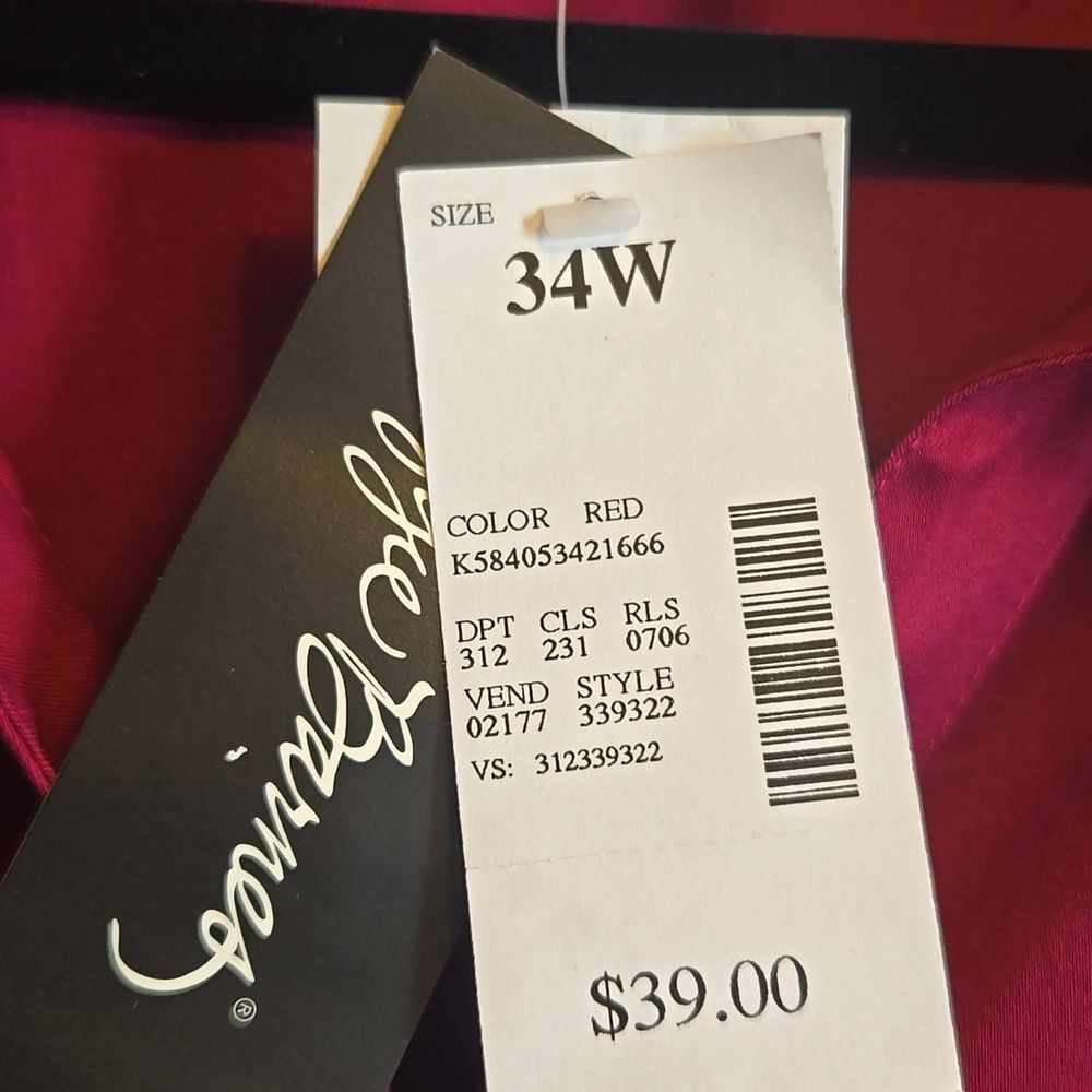 Maggie Barnes-Burgundy, collared, button down front, 3/4 sleeved top. Sz 34 NWT. - Picture 3 of 12